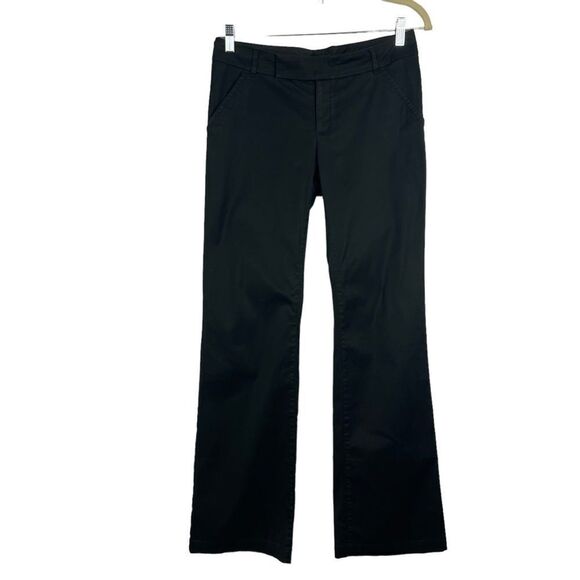 Club Monaco Black Extended Tab Pants, size 4, pockets, 97% cotton, 3% spandex - Picture 1 of 9